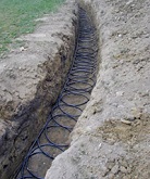 Geothermal energy trench system