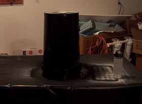 Painted bucket to block light for DWC system