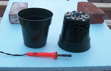 plant pot modified to use in hydroponic DWC system